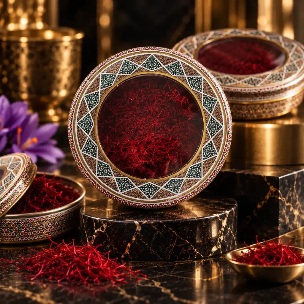 Iranian Sargol saffron, tin